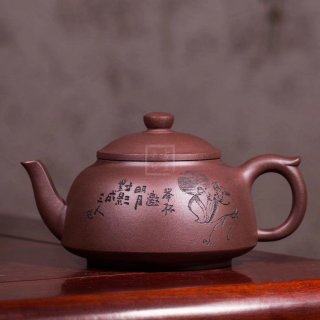 《笠帽》宜興紫砂壺工藝美術師純手工全底槽青泡茶壺茶具 《笠帽》宜興紫砂壺工藝美術師純手工全底槽青泡茶壺茶具