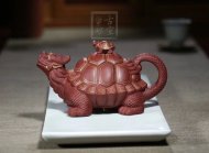 《金龜出海》宜興紫砂壺高級工藝美術師純手工底槽青創(chuàng)新壺茶壺紫砂茶具