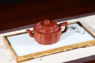 《菱花井欄》宜興名家紫砂壺高級工藝美術師純手工大紅袍泡茶壺菱花家用套裝功夫茶具