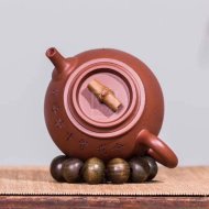 《竹塢》名家助理工藝美術師全手工花器底槽青紫砂壺竹塢350cc