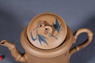 《湘妃竹（送同款茶葉罐）》宜興紫砂壺高級(jí)工藝美術(shù)師手工茶壺茶具260