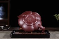 《圣桃》宜興高級工藝美術師手工紫砂壺圣桃泡茶壺茶具底槽青