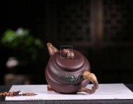 《福祿》宜興紫砂壺葫蘆紫砂泡茶壺紫泥手工工藝美術(shù)師紫砂茶具