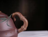 《君子竹》宜興紫砂壺工藝美術師手工紫泥泡茶壺茶具