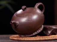 《葉下塘秋》宜興工藝美術師手工紫砂壺茶壺老師制紫泥