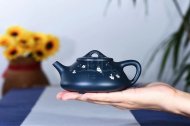《石瓢》宜興紫砂壺實力派名家手工刻繪天青泥石瓢泡茶壺具